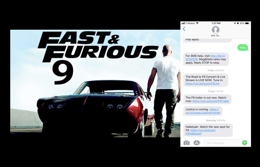 Fast & Furious 9 SMS Alerts