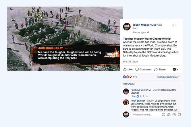 facebook comments with user comment displayed on stream