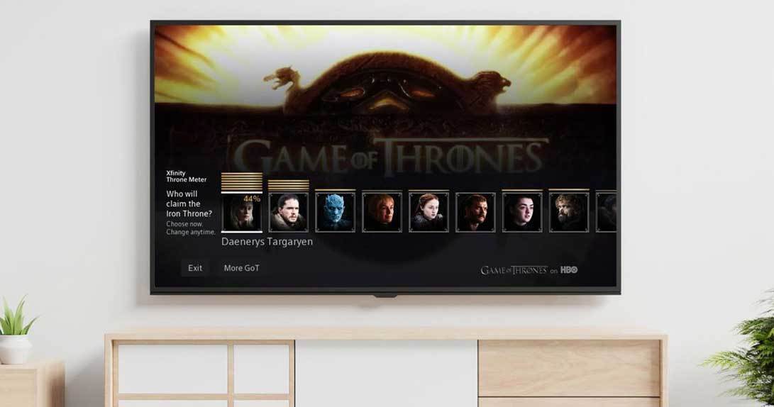 Game of Thrones Poll on TV hanging on wall