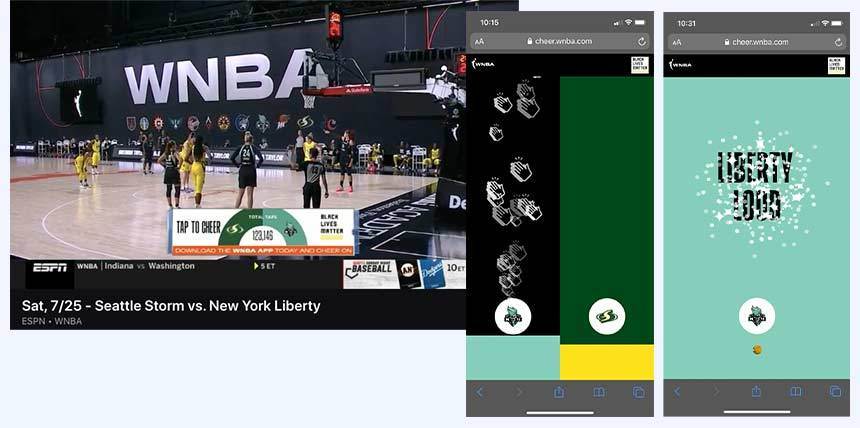 WNBA tap to cheer product