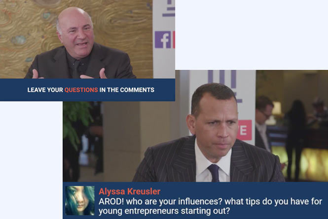 Screen shot of guests talking with graphics displaying question and CTA