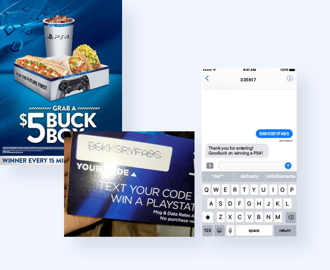 Taco Bell grab a $5 box SMS sweepstakes