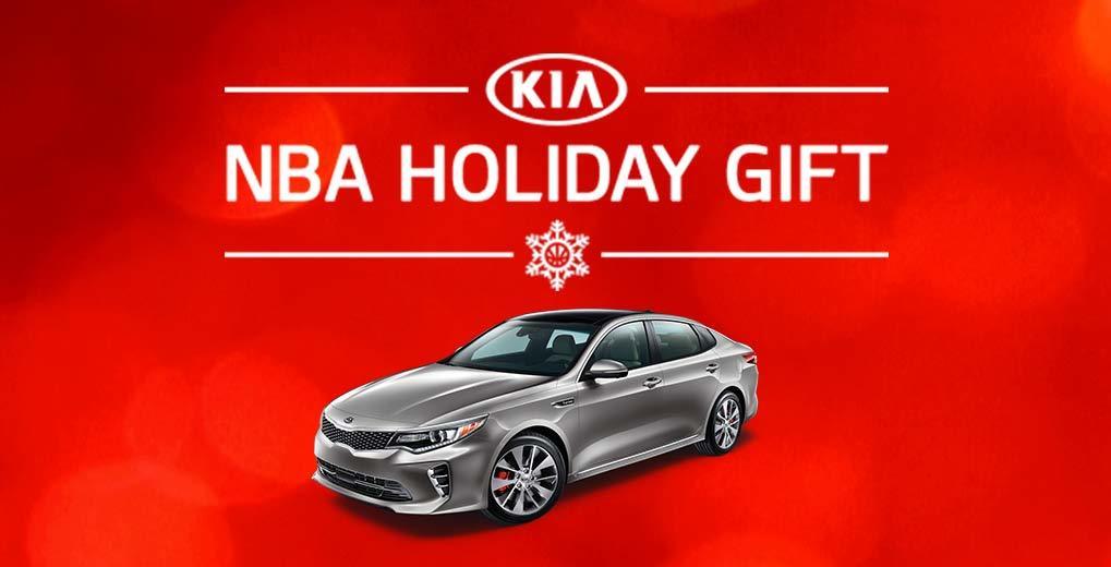 KIA NBA Holiday Gift promotion image with KIA car