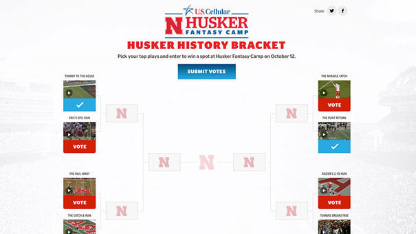 Example of bracket voting layout - Huskers football