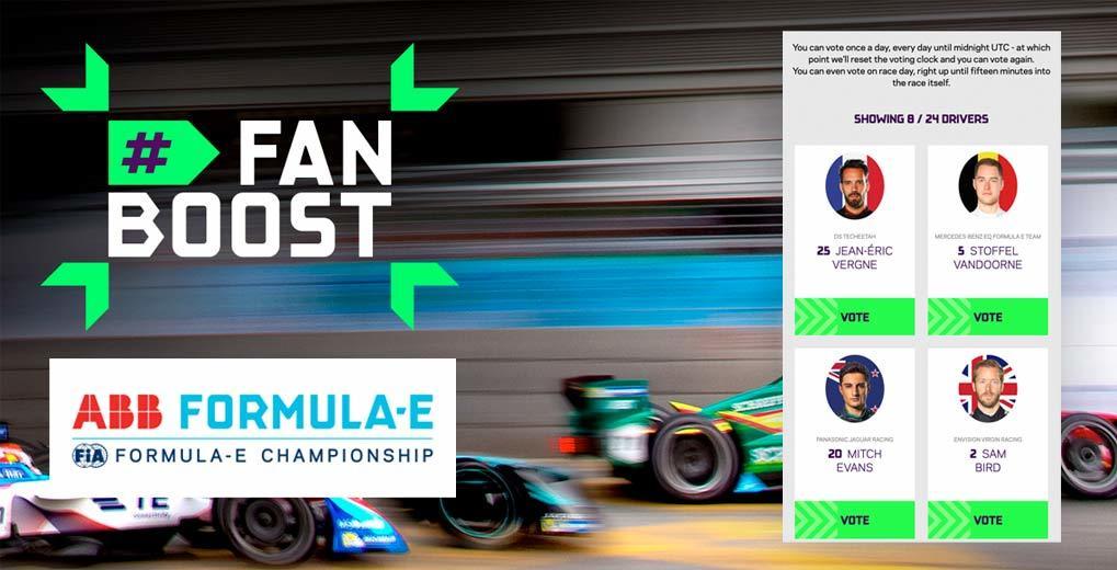 Fanboost logo and lock up of four drivers up for vote