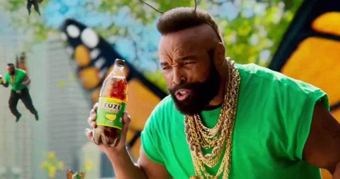 Mr. T with Fuze tea and butterly wings