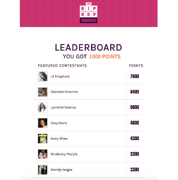 VH1 Hip Hop Leaderboard