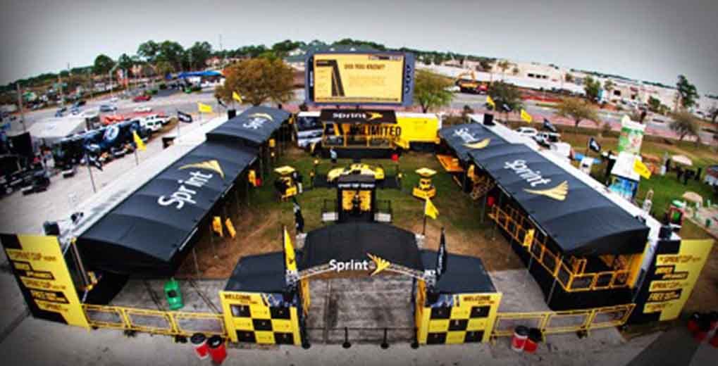 Aerial view of Sprint Experience booths