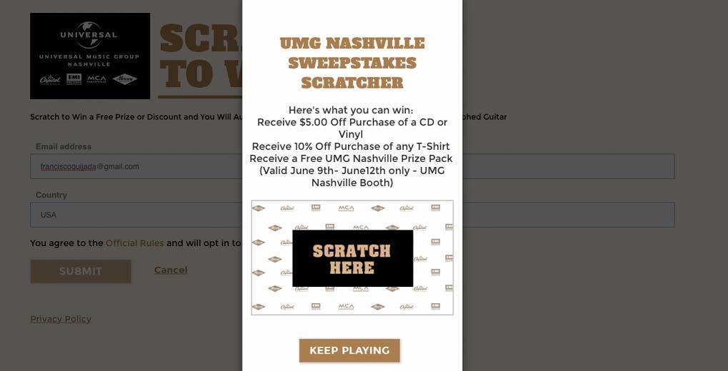 Scratch cards pop ups email popups giveaways and contests