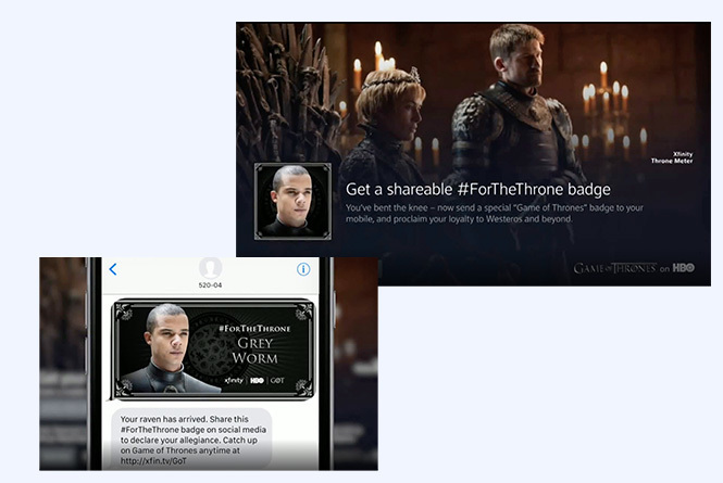 Game of Thrones sharable badge and texted badge image