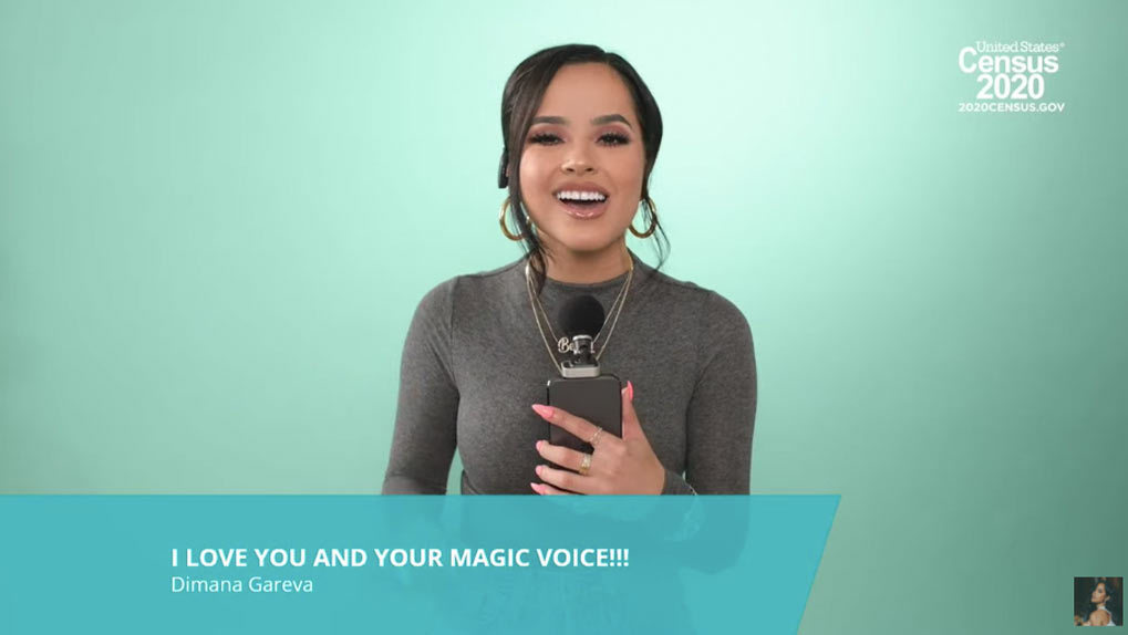 Becky G singing with fan comment