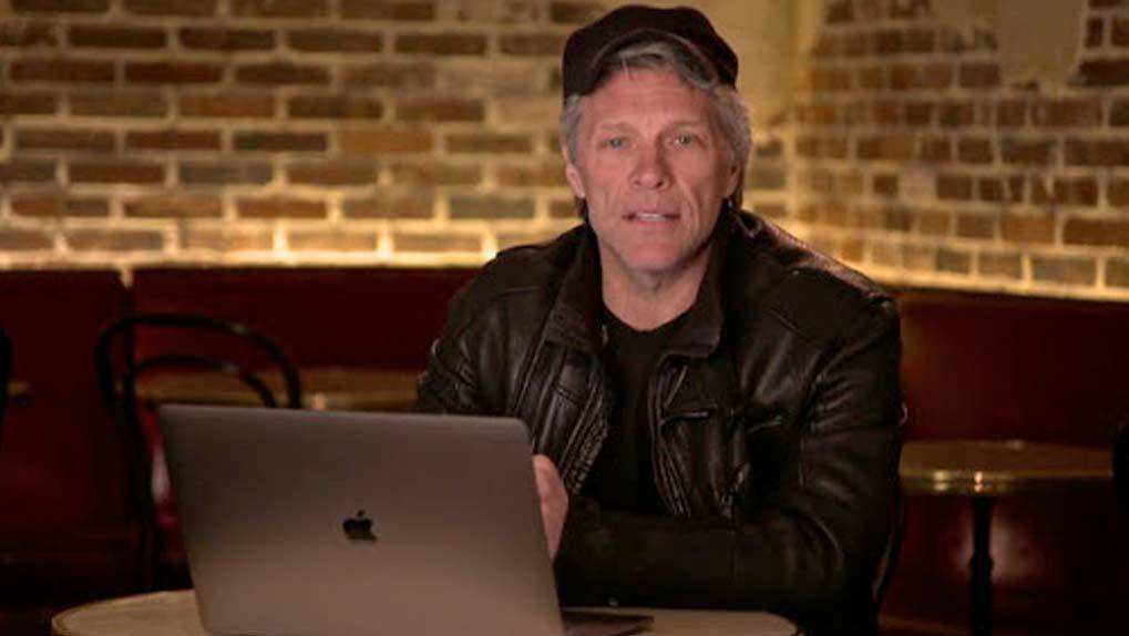 Bon Jovi at computer